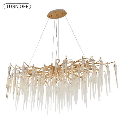 China Bar Modern Decorative Clear Glass Chandelier Modern Pendant Lamp For Cafe Gold Lighting For Living Room for sale