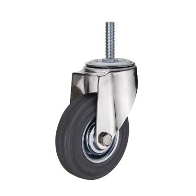 China Threaded Gray Rubber PIVOT 11 Stem Swivel Caster Wheels Industrial Caster Wheel for sale