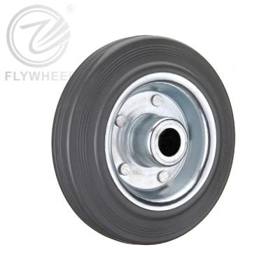 China Single Wheel 11 Steel Core Gray Rubber Caster Wheels 100mm 125mm 160mm 200mm Caster Wheel for sale