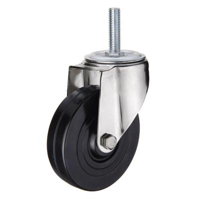 China SWIVEL WITH BRAKE Hot Selling Threaded Stem Swivel 75mm Hard Rubber Brake Casters For Furniture Application for sale