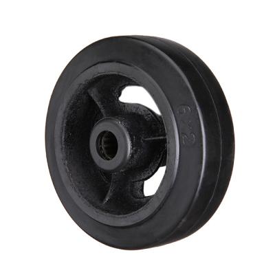 China Hot Selling Single Wheel Mold On Heavy Duty Caster American Kind Steel Roller Bearing Rubber Caster Wheel 4 Inch 10 Inch Wheel For Trolley for sale