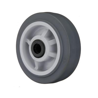 China Single Wheel Size 100 125 150 200 Mm TPR Rubber Tire Heavy Duty Injection Wheels With Steel Roller Bearing Furniture Other Wheel For Trolley for sale