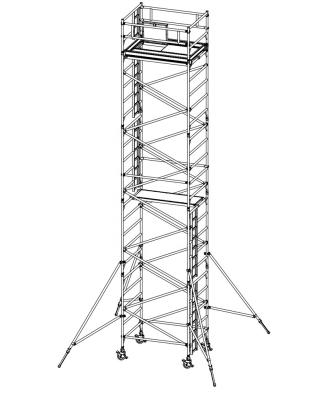 China GS Certificate 8m Ladder Scaffolding Tower Traditional Durable Aluminum For Assembly Work for sale