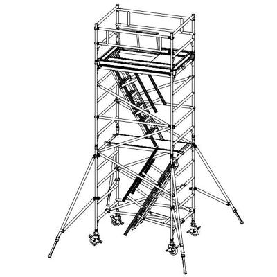 China Industrial Multi Purpose 4m Climb Builders Effortlessly Rolling Scaffolding Tower Aluminum for sale