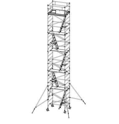 China Manufacturer industrial labor site 10m rolsteiger aluminum scaffolding tower with wheels for sale