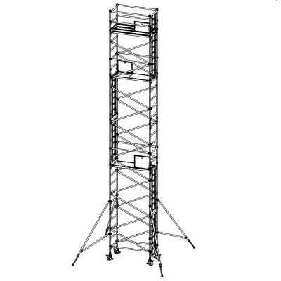 China Traditional Durable 10m Heights Indoor Narrow Mobile Scaffolding Tower On Wheels for sale