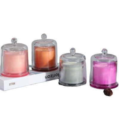 China Wholesale Home Luxury Soy Glass Wax Bell Decoration Glass Gift Set Scented Candles For Home Decor for sale