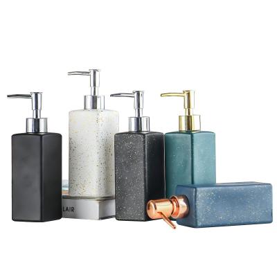 China Stocked Wholesale Custom Home Hotel Spray Frosted Square Glass Bath Bottle for sale