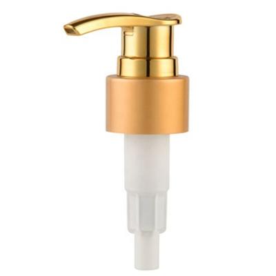 China Non Spill Hot Sale 24 Gold Collar Aluminum Matte Lotion Pump Bottle 410 28 410 Plastic Soap Dispenser UV Coating Pump for sale