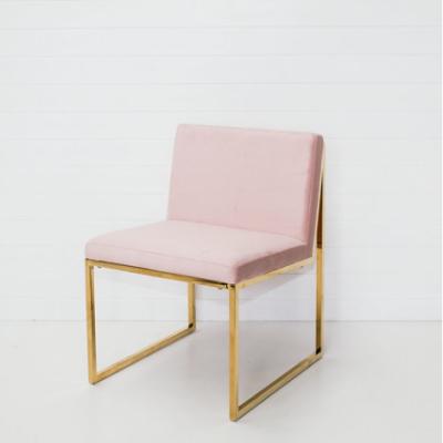 China Modern Blush Pink Velvet Chair Without Arms Velvet Lounge Chair for sale