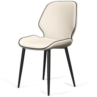 China Modern Design Modern Black Metal Legs Fabric Upholstered Dining Chair for sale