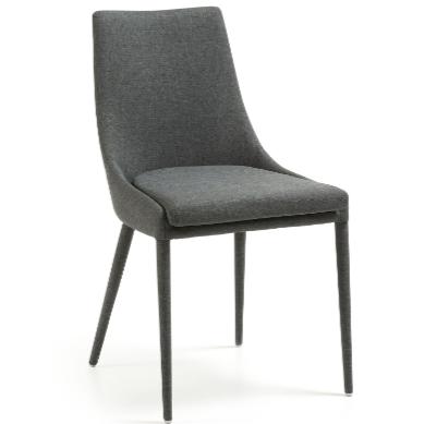 China Low Price Modern Design DK Modern Gray Fabric Metal Legs Dining Chair for sale