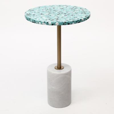 China Modern Blue Terrazzo Coffee Table Modern Blue Terrazzo Floor Top Marble Coffee Table for sale