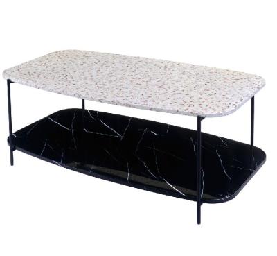 China DINING TABLE rectangle small size table two layers end table with MDF and glass top table for sale