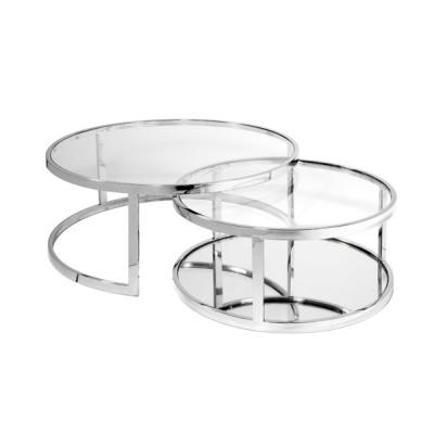 China Coffee Table Stainless Steel Frame Interlocking Natural Marble Top Coffee Table for sale