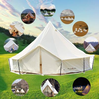 China Bestselling Camouflage / Field Game Amazon Resort Living Roof Top Canvas Bell Tents 3*3*2m for sale