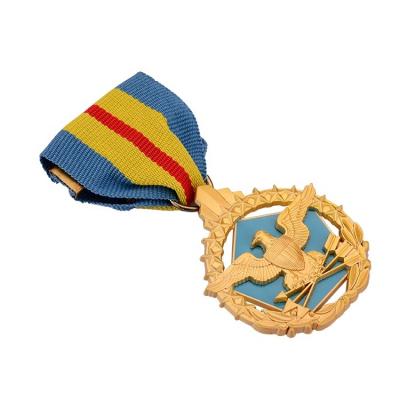 China People Art Gold Eagle Shape Medals for Kids, Metal Award Medal with Ribbon for Sports Gifts, Decorations for sale