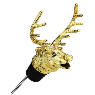 China Viable Stag Pourer Deer Mold Wine Decorative Accessories Plant Head Wine Pourers Existing Animal for sale