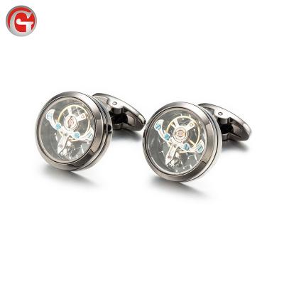 China Unique China Nickel Plating Cufflinks Stainless Steel Cufflink Jewelry, Watch Movement Tourbillon Cufflink for sale