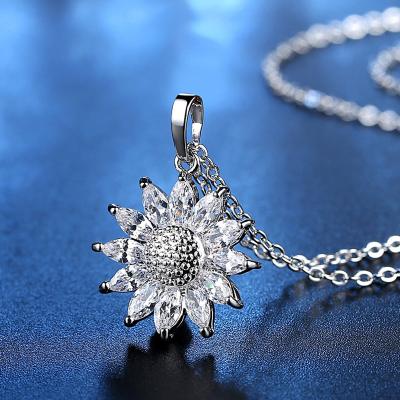 China Cute Necklaces Sterling Silver 925 Jewelry Women Gold Plated Zodiac Signs Pendants Necklace Fashionable Unique Flower Necklace For Lady for sale