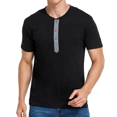 China Factory Price Mens Wear V Neck Knitwear T-shirts Clearance Mens Cotton T-shirts Anti-pilling for sale