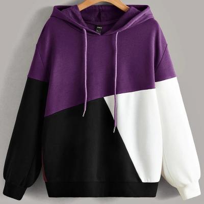 China Fashionable Casual Patchwork Hoodies Women Patchwork Breathable Popular Multicolor Design Zipper for sale