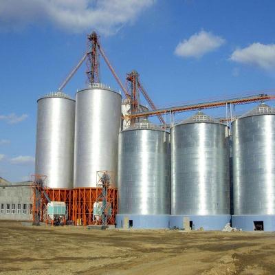 China Wheat Storage Silos Galvanized Steel Grain Feed Bin Flat Bottom 3.5mm Steel Thick for sale