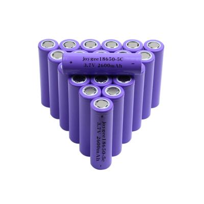 China Cylindrical Toys 3.7V 18650 2600mAh 5C Lithium Battery Magnification Cell Charging Lion Battery for sale