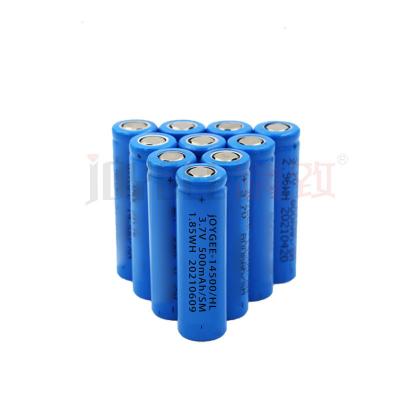 China Toys Li Ion Battery 14500 Rechargeable Li-ion Battery 3.7v 500mah 0.5C A Size For Electronics for sale