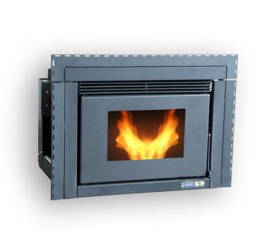 China Modern Design Wood Pellet Stove Built-In Fireplace Insert Type With Remote Control zu verkaufen