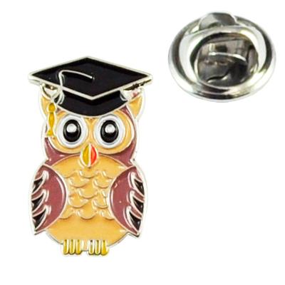 China Wise Soft Enamel School Graduation Custom School Owl Pin Badge for sale