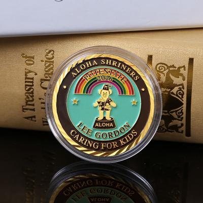 China Custom Gold Polished Souvenir Coin of Africa Servicing Kids Metal Challenge Coin for sale