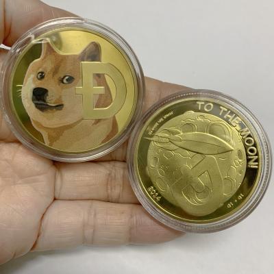 China Europe Gold Cryptocurrency Dogecoin Souvenir Coin Collection Silver Plated Physical Coins for sale