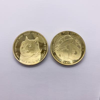 China Europe Souvenir Dogecoin Gold Plated Commemorative Cute Dog Year Pattern Dog Coins Collectible Coins for sale