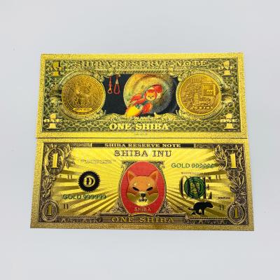 China Europe Waterproof Gold Foil Silver Note 24K Gold Design The Shiba Inu Reserve Note for sale