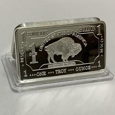 China Africa Silver Paperweight Mint 1 Troy Ounce Buffalo German Silver Bullion Bar Coin Collection for sale