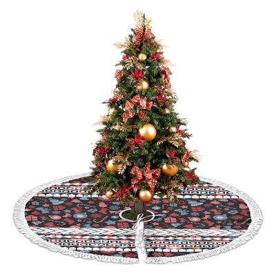 China Christamas Decoration POD Christmas Decoration Tattoo Christmas Gifts Clog Skirts With Strap For Polynesian Samoan Christmas Tree Skirt Design Custom for sale