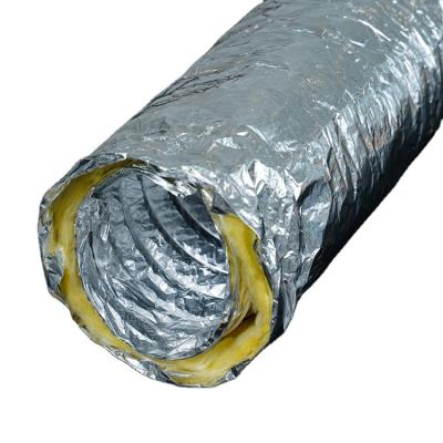 China 4inch x10m Fiberglass Wool Insulation Flexible Air Duct For HVAC Duct Ventilation for sale