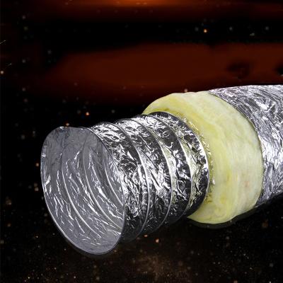 China Flexible air conditioning terminal aluminum foil insulated duct with Chinese glassbiber supplier for suitable price for sale