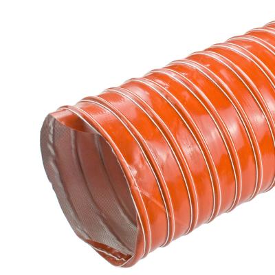 China Red Rubber Coated Silicone Duct Highest Quality Standard Fiberglass Cloth Flexible Air Duct Silicone Duct for sale