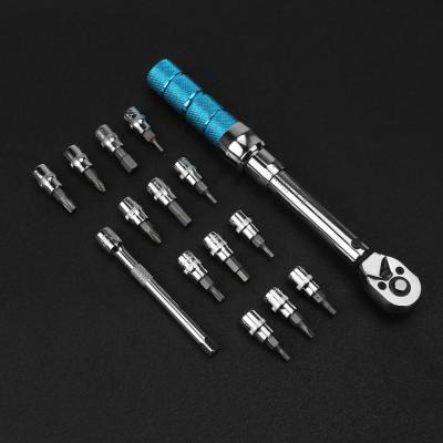 China CR-V 1/4 Inch Drive Click Torque Wrench Set Double-direction Adjustable 72 Tooth Torque Wrench 1.5-10.3lb-ft/2-14Nm for sale