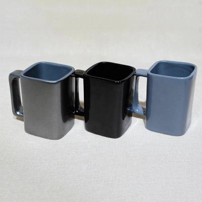 China Viable blue/white/green square ceramic mug for beer/coffee/milk for sale