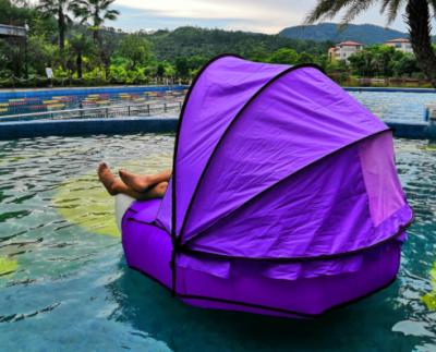 China Floating Water Entertainment Inflatable Pool Floats Water Hammock With Sun Shade for sale