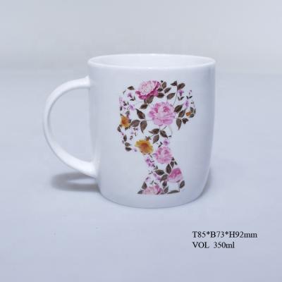 China New Bone China Drinking Gold/Silver Logo Print Handle Ceramic Coffee Mug for sale