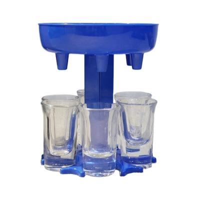 China Daily life shot glass dispenser and holder for filling liquids, 6 bar shot dispenser, cocktail dispenser for sale