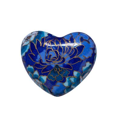 China American Floral Blue Heart Urns Cloisonne Style Urns for sale