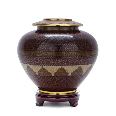 China Wholesale Adult American Desert Brown Style Adobe Cloisonne Urns for sale