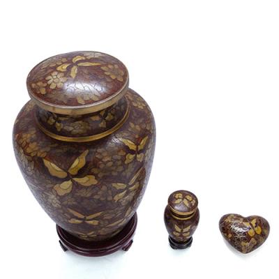 China American Style Brown Butterfly With More Flower Pet Keepsakes Cloisonne Urns for sale