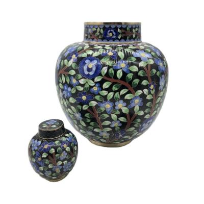 China American Nightingale Memorabilia Style Cloisonne Urns for sale