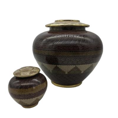 China Adobe Desert Brown American Pet Keepsake Cloisonne Style Cremation Urns for sale